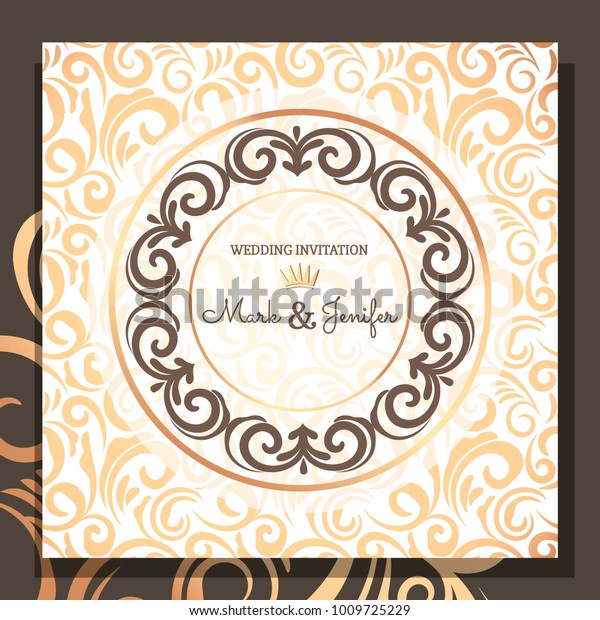 Wedding Invitation cards,\
Elegant modern design with vignette background. Frame and design\
elements. 