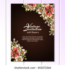Wedding invitation cards with floral element