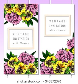 Wedding invitation cards with floral element