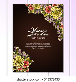 Wedding invitation cards with floral element