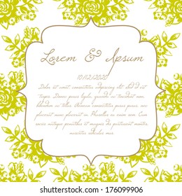 Wedding invitation cards with floral elements.