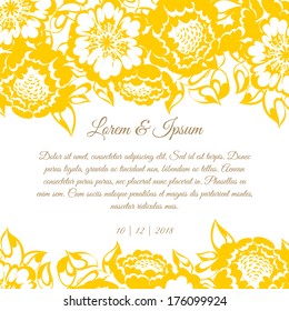Wedding invitation cards with floral elements.