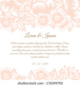 Wedding invitation cards with floral elements.