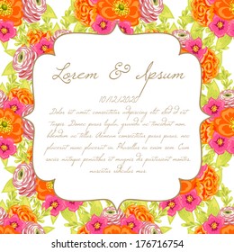 Wedding invitation cards with floral elements.