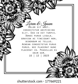 Wedding invitation cards with floral elements.