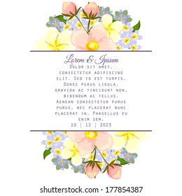 Wedding invitation cards with floral elements.