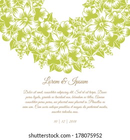 Wedding invitation cards with floral elements.
