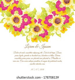 Wedding invitation cards with floral elements.
