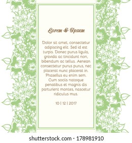 Wedding invitation cards with floral elements.