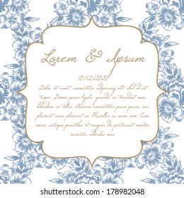 Wedding invitation cards with floral elements.
