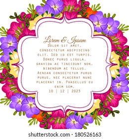 Wedding invitation cards with floral elements.