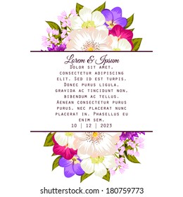 Wedding invitation cards with floral elements.