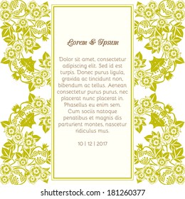 Wedding invitation cards with floral elements.