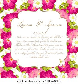 Wedding invitation cards with floral elements.