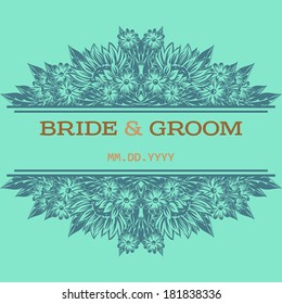Wedding invitation cards with floral elements.