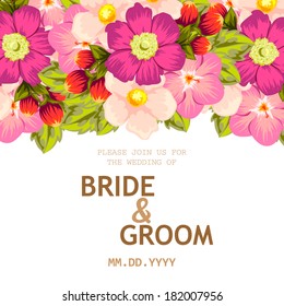Wedding invitation cards with floral elements.