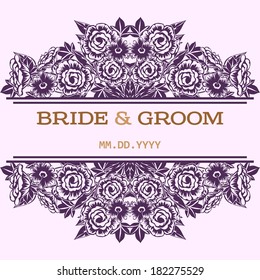 Wedding invitation cards with floral elements.