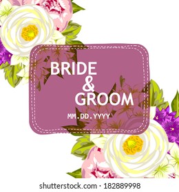 Wedding invitation cards with floral elements.