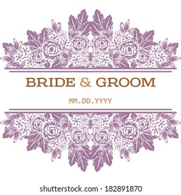 Wedding invitation cards with floral elements.