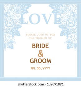 Wedding invitation cards with floral elements.