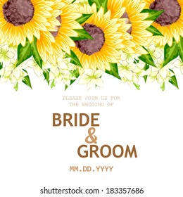 Wedding invitation cards with floral elements.