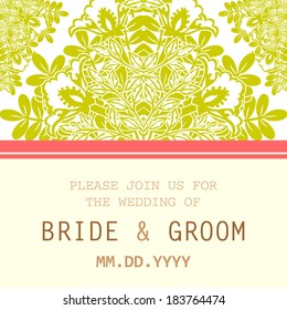 Wedding invitation cards with floral elements.