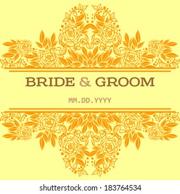 Wedding invitation cards with floral elements.