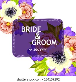 Wedding invitation cards with floral elements.