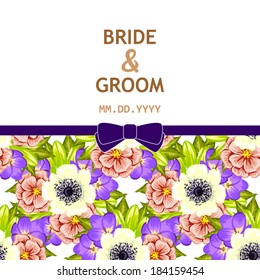 Wedding invitation cards with floral elements.