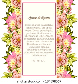 Wedding invitation cards with floral elements.