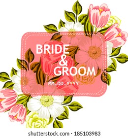 Wedding invitation cards with floral elements.