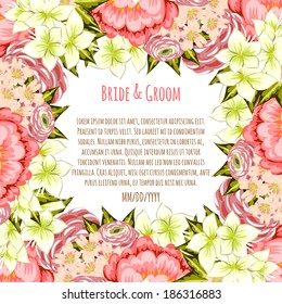 Wedding invitation cards with floral elements.