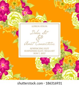 Wedding invitation cards with floral elements.
