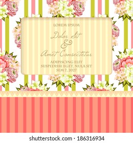 Wedding invitation cards with floral elements.