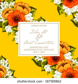 Wedding invitation cards with floral elements.