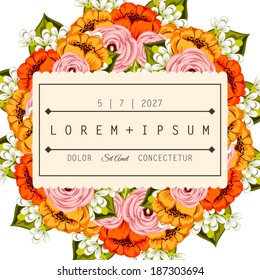 Wedding invitation cards with floral elements.