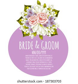 Wedding invitation cards with floral elements.