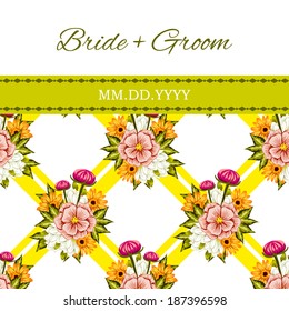 Wedding invitation cards with floral elements.