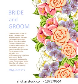 Wedding invitation cards with floral elements.