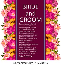 Wedding invitation cards with floral elements.