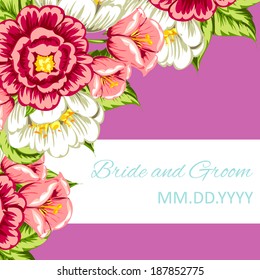 Wedding invitation cards with floral elements.