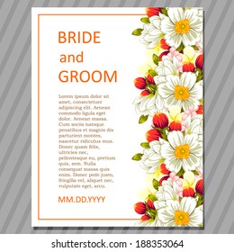 Wedding invitation cards with floral elements.