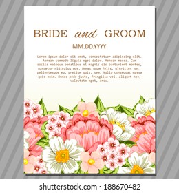 Wedding invitation cards with floral elements.