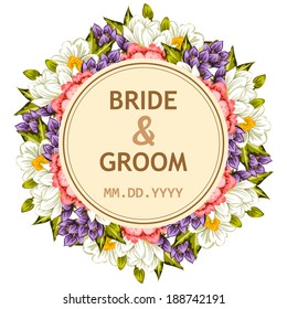 Wedding invitation cards with floral elements.
