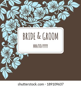 Wedding invitation cards with floral elements.