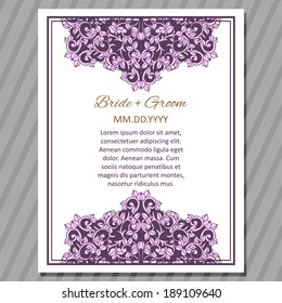 Wedding invitation cards with floral elements.