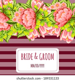 Wedding invitation cards with floral elements.
