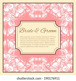Wedding invitation cards with floral elements