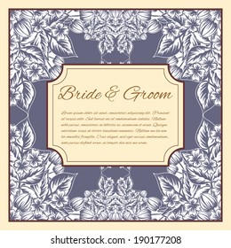 Wedding invitation cards with floral elements