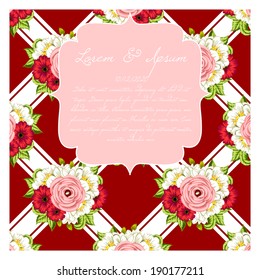 Wedding invitation cards with floral elements